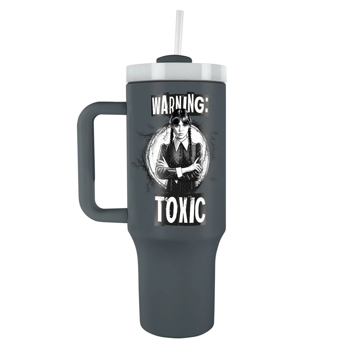 Wednesday - Warning Toxic - Isokokoinen termosmuki/matkamuki (n. 1200 ml)