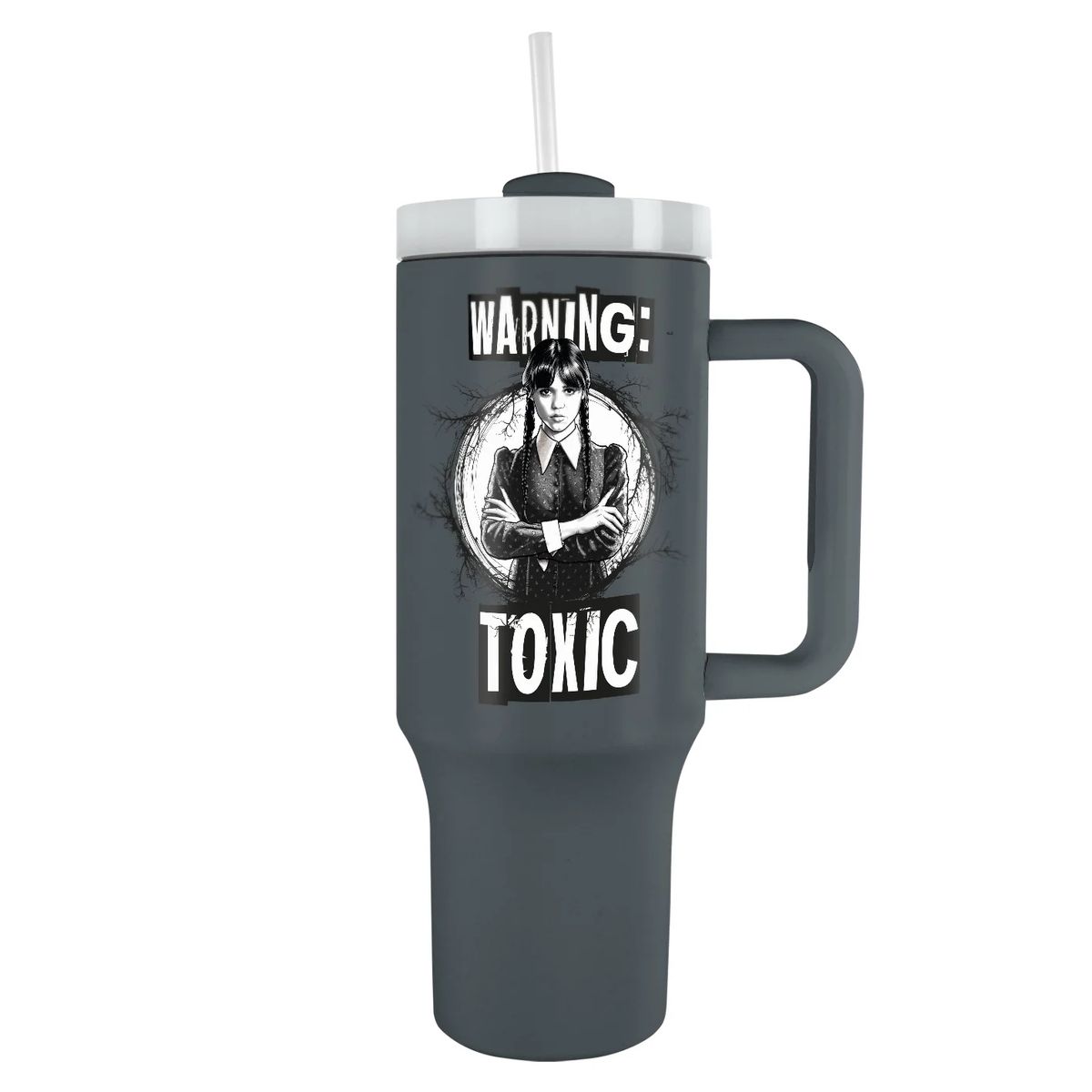 Wednesday - Warning Toxic - Isokokoinen termosmuki/matkamuki (n. 1200 ml)