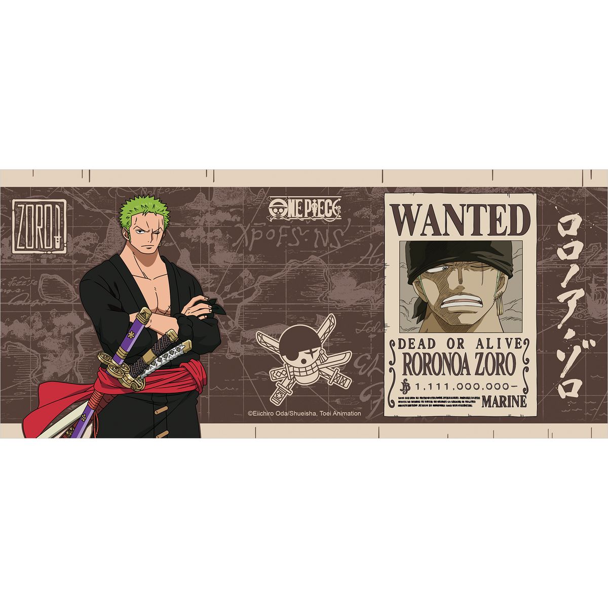 One Piece - Zoro Wanted - Iso muki (XL-kokoinen)
