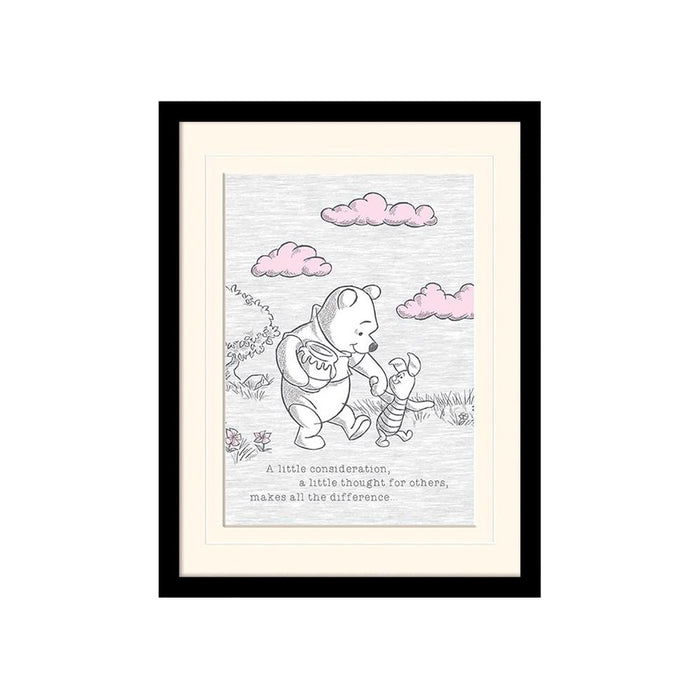 Nalle Puh - A Little Consideration small - Kehystetty taidejuliste