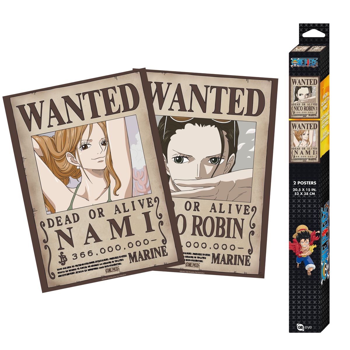 One Piece - Wanted Nami & Robin - Julistesetti (2 kpl)