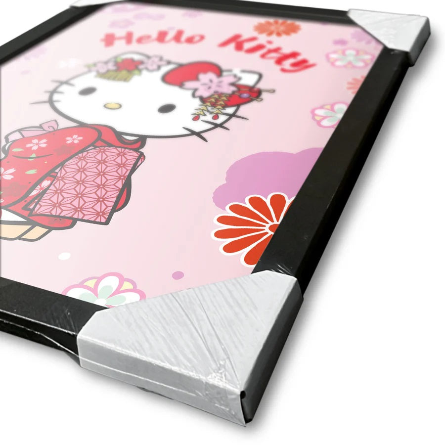 Hello Kitty - Kimono - Kehystetty taidejuliste