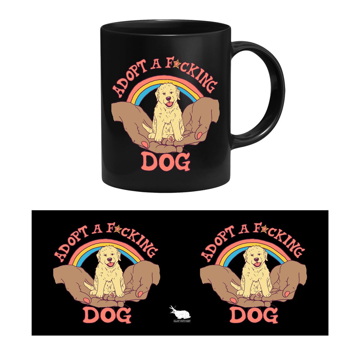 Hillary White Rabbit - Adopt a F*cking Dog - Muki
