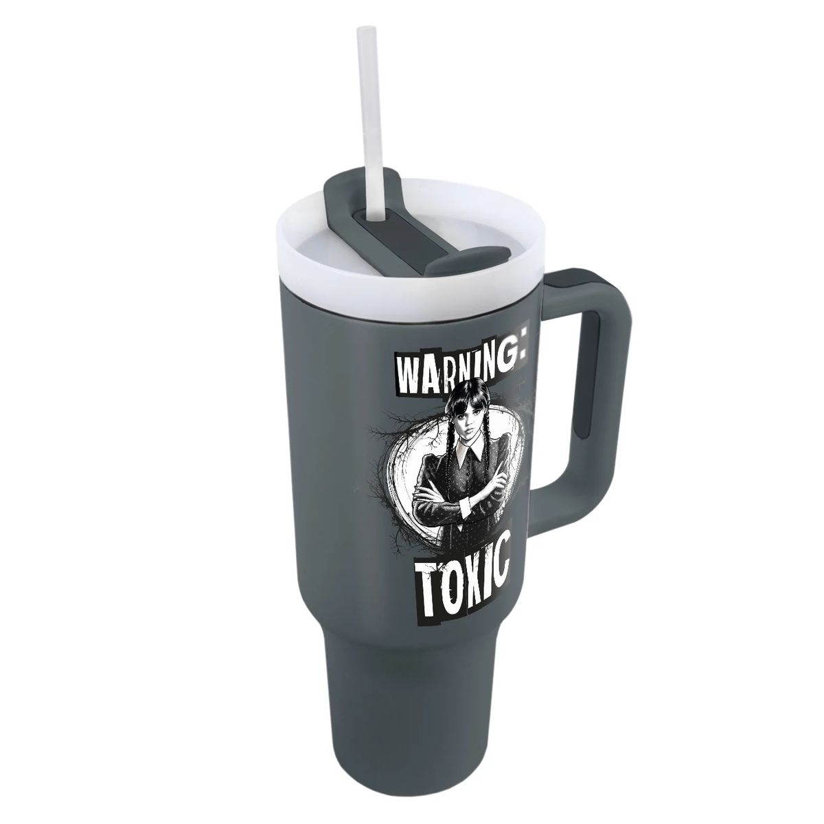 Wednesday - Warning Toxic - Isokokoinen termosmuki/matkamuki (n. 1200 ml)
