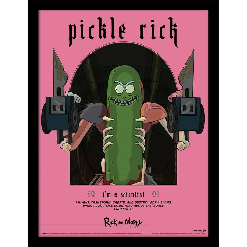 Rick and Morty - Classrickal Pickle Rick - Kehystetty taidejuliste