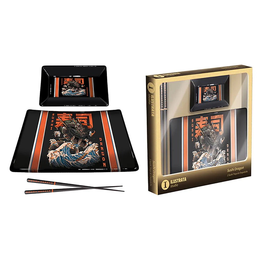 Ilustrata - Black Sushi Dragon - Lautassetti