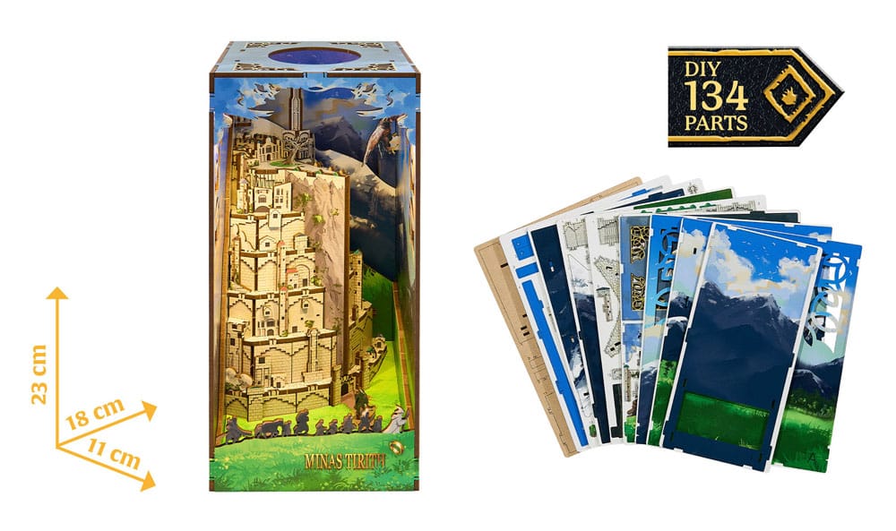 Taru sormusten herrasta - Minas Tirith - Tiny Adventures Book Nook Mini Diorama (kirjahyllynkoriste/dioraama)