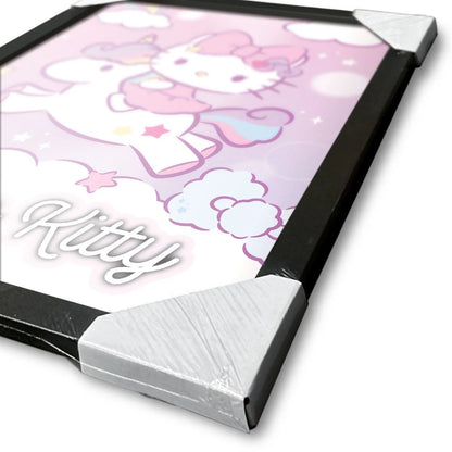 Hello Kitty - Magical Unicorn - Kehystetty taidejuliste