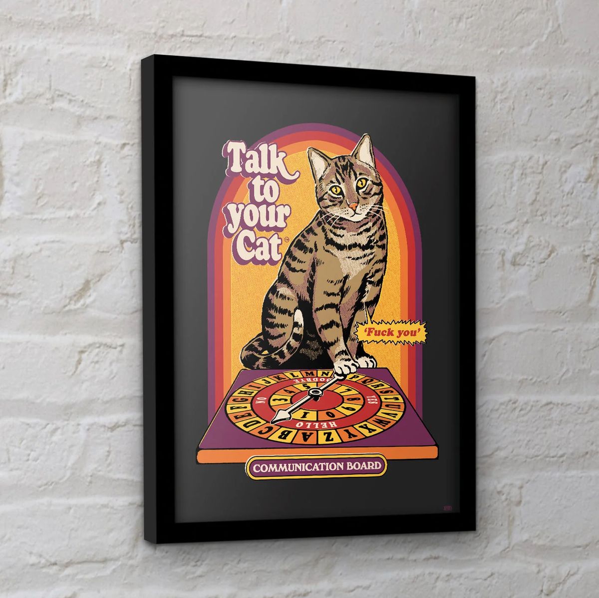 Steven Rhodes - Talk to Your Cat - Kehystetty taidejuliste