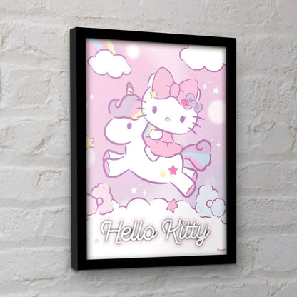 Hello Kitty - Magical Unicorn - Kehystetty taidejuliste