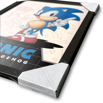 Sonic - Mega Drive Cover - Kehystetty taidejuliste