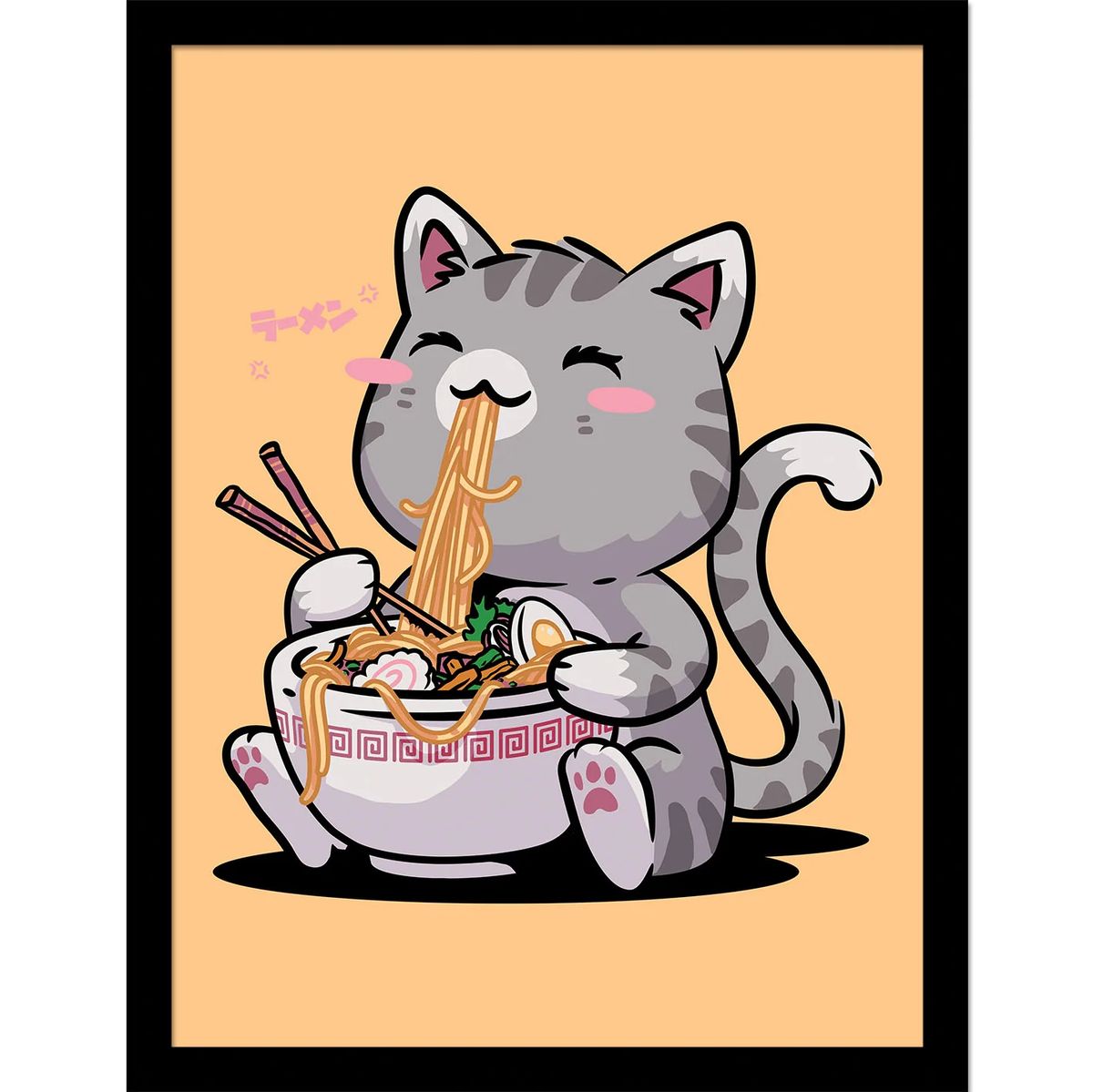 By Maria - Kawaii Neko Cat - Kehystetty taidejuliste