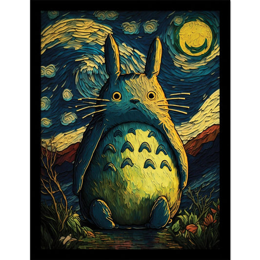 Studio Ghibli - Totoro Night - Kehystetty taidejuliste