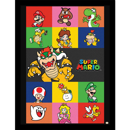Super Mario - Characters - Kehystetty taidejuliste