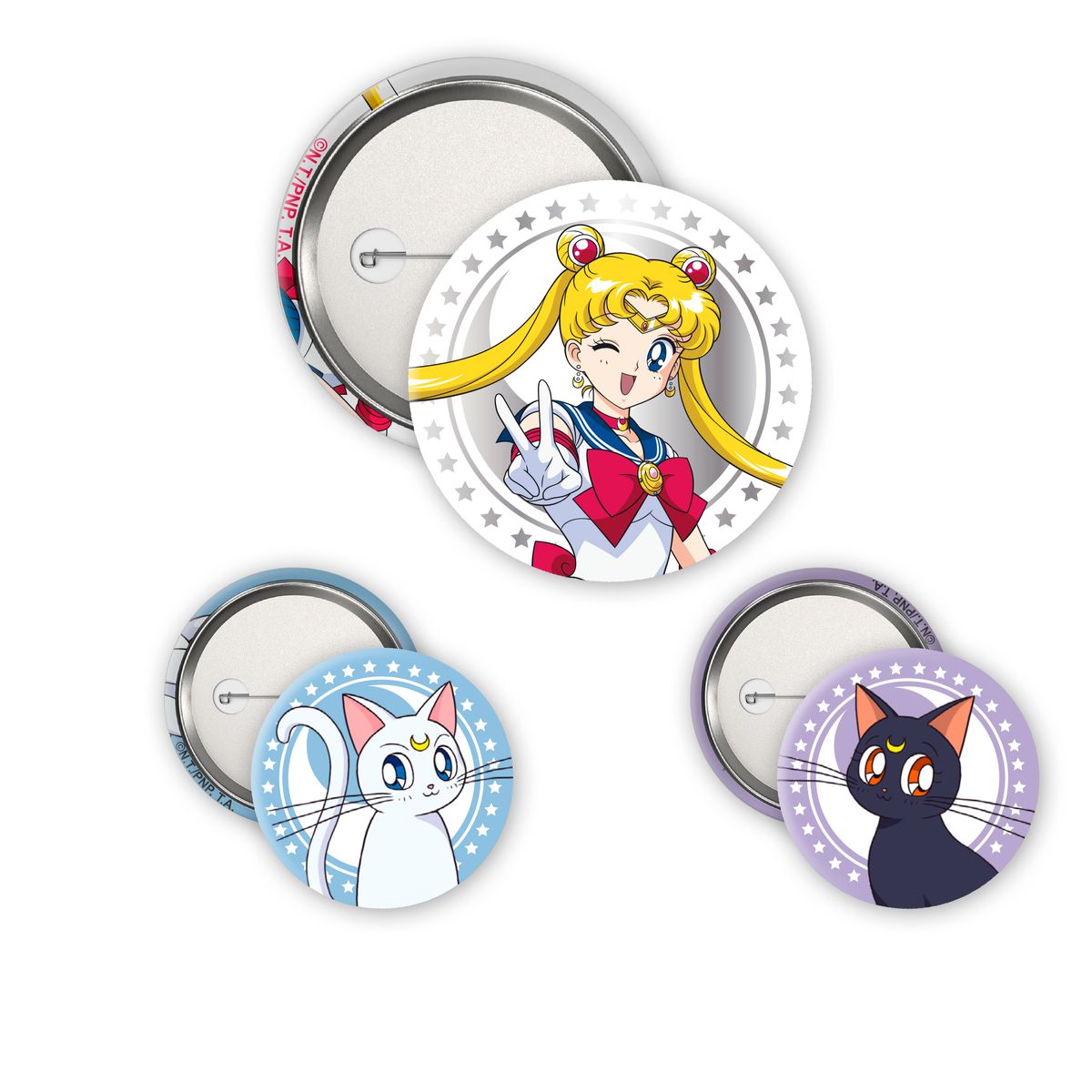 Sailor Moon - Luna, Artemis & Sailor Moon - Pinssi/pinssit