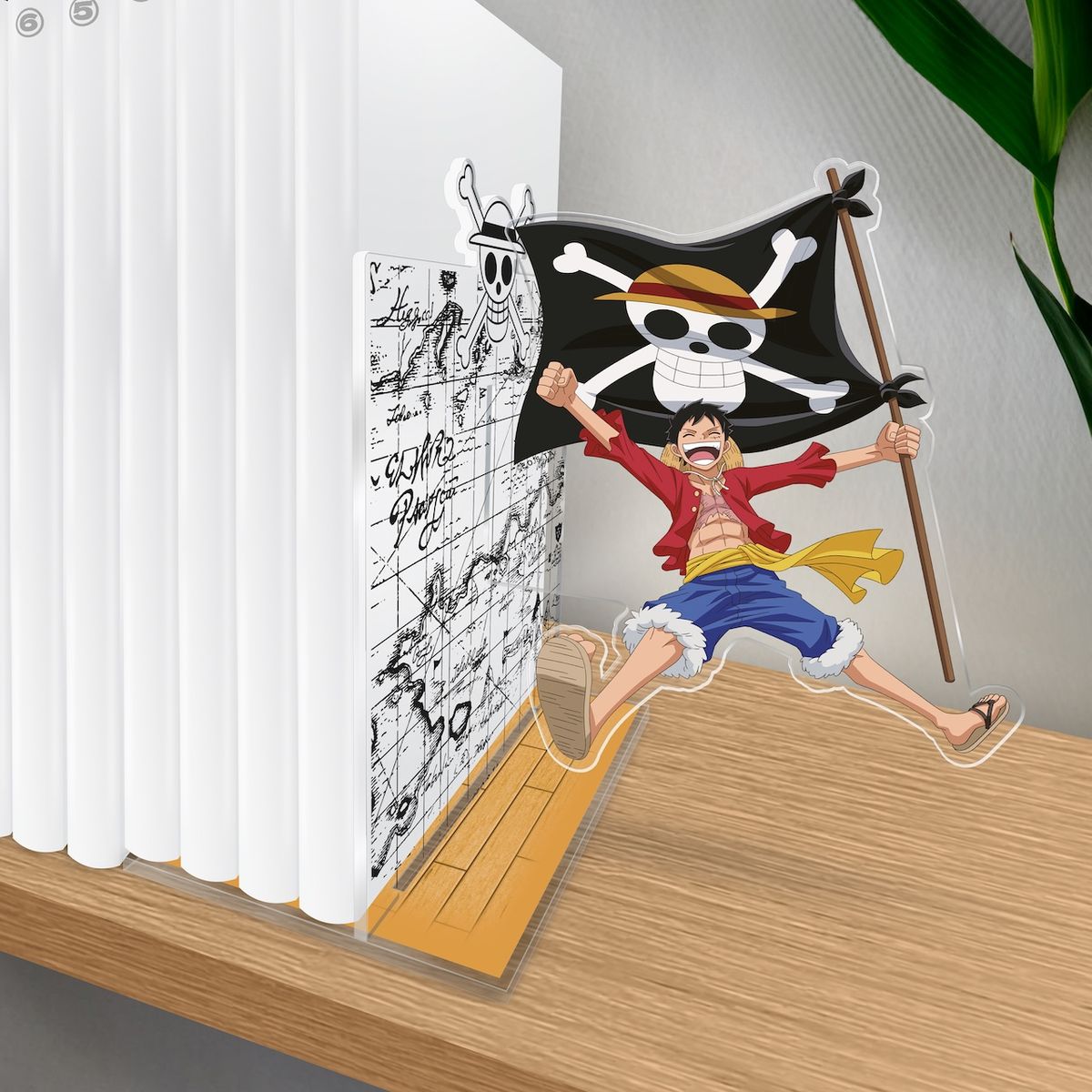 One Piece - Luffy with Flag - Akryylinen kirjatuki