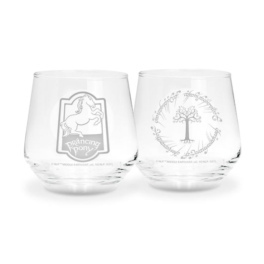 Taru sormusten herrasta - Prancing Pony & Gondor Tree - Juomalasit (setti)