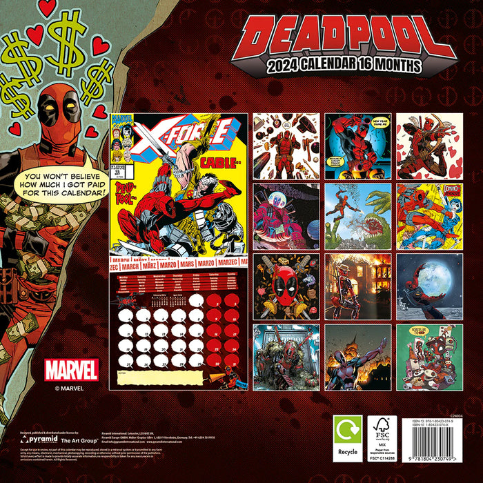 Deadpool - Seinäkalenteri 2024