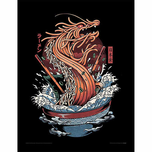 Ilustrata - Dragon Ramen - Kehystetty taidejuliste