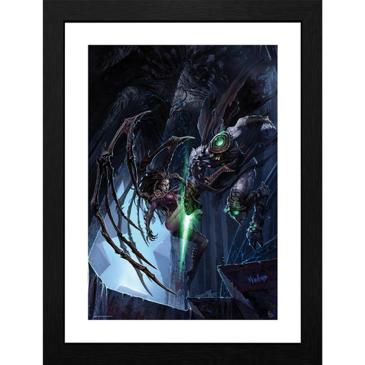 Starcraft - Zeratul vs Kerrigan - Kehystetty taidejuliste