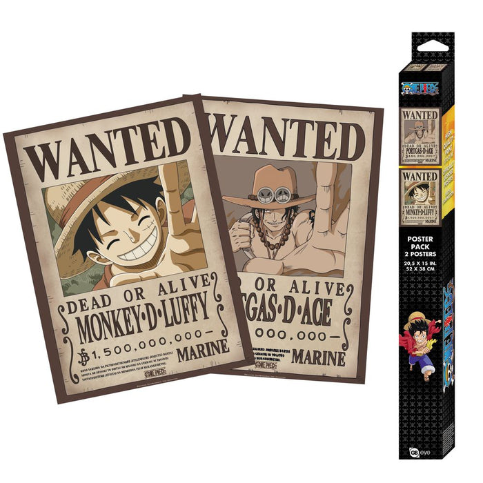 One Piece - Wanted Luffy & Ace - Julistesetti (2kpl)