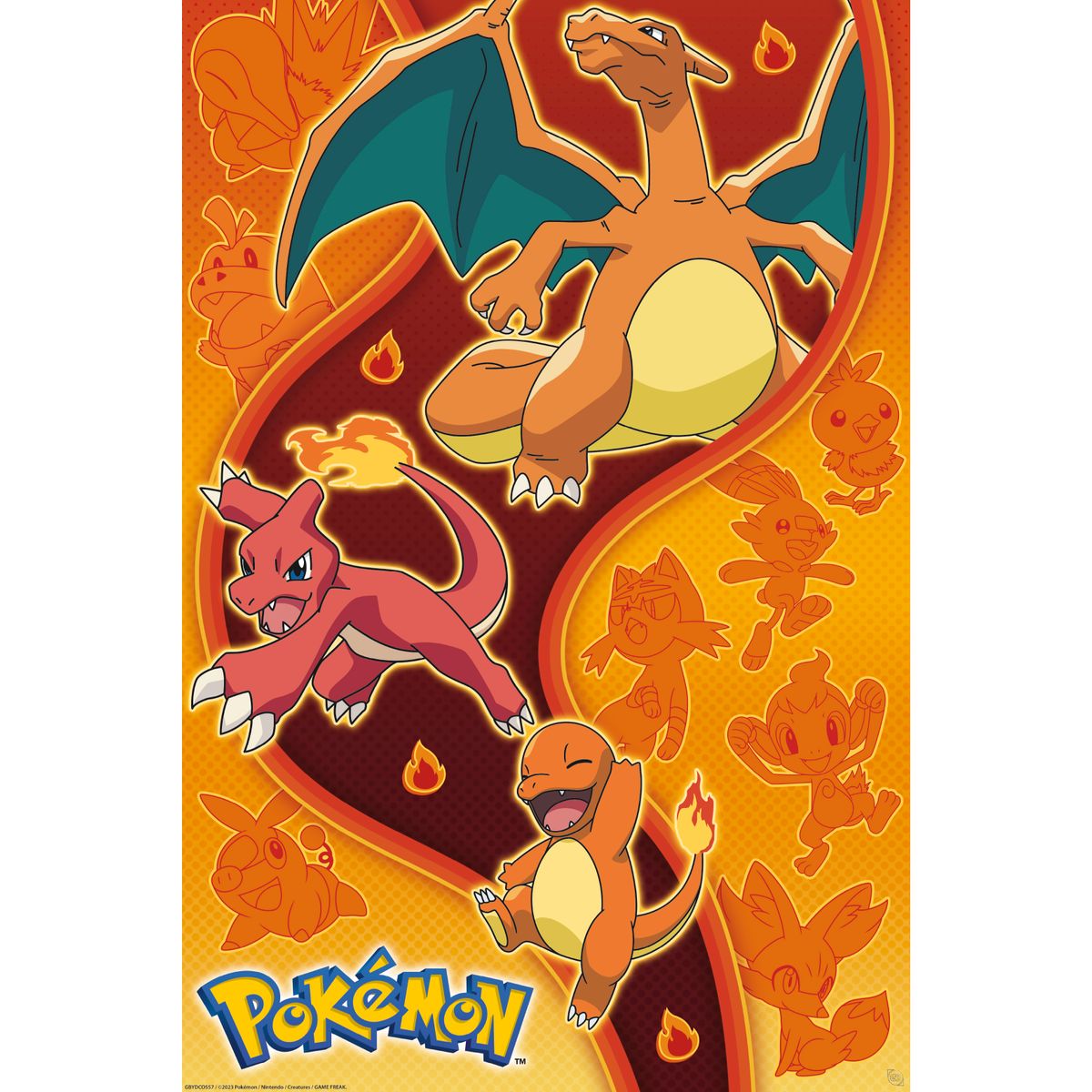 Pokémon - Fire Type - Juliste