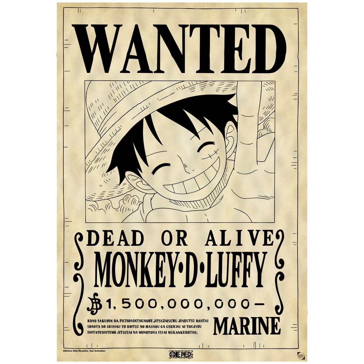 One Piece - Wanted Luffy - Parchment Poster