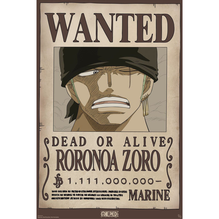 One Piece - Wanted Zoro - Juliste