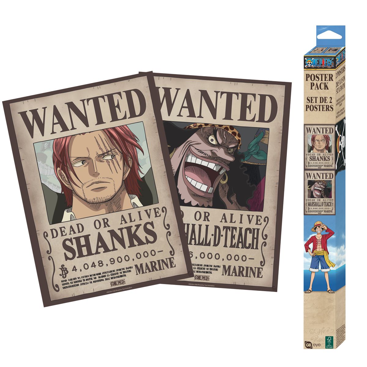 One Piece - Wanted Shanks & Blackbeard - Julistesetti (2 kpl)