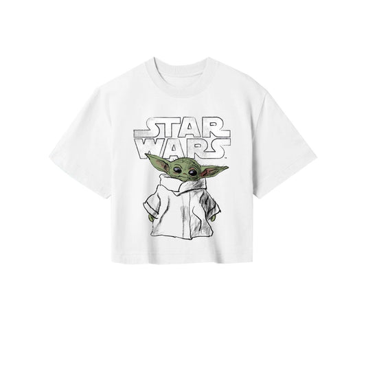 Star Wars: The Mandalorian - Child Sketch - Lyhyt paita (cropped)