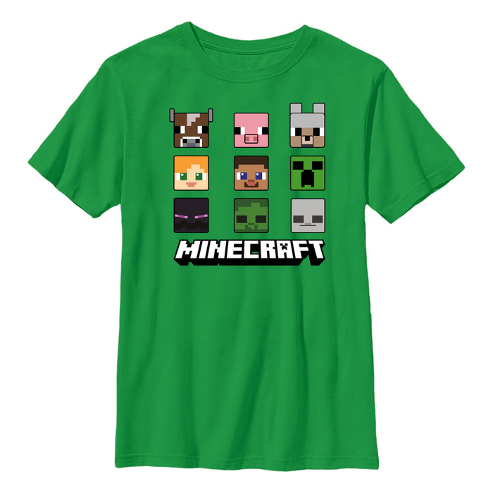 Minecraft - Chibi Faces - Lasten T-paita