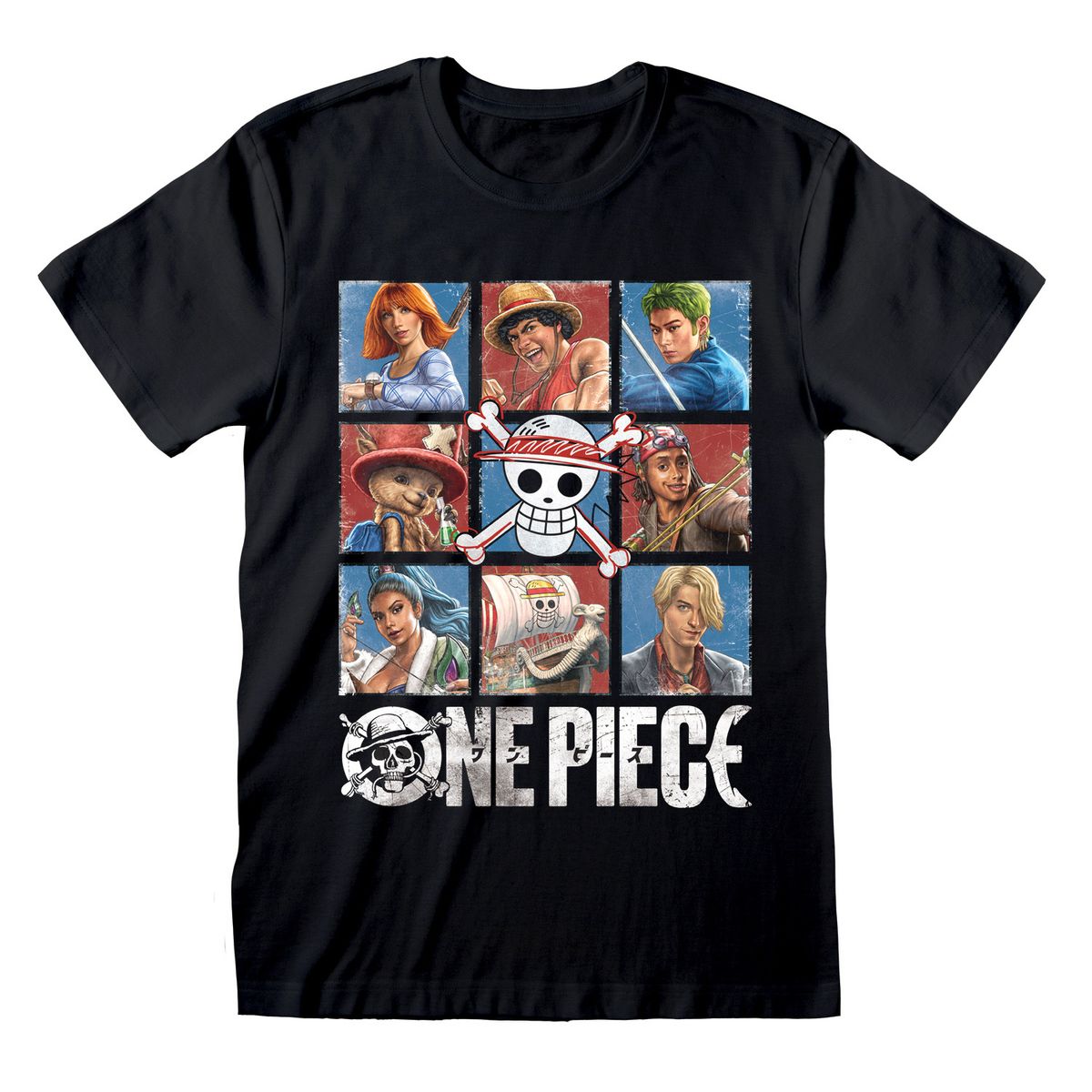 One Piece - Straw Hat Pirates Square - T-paita