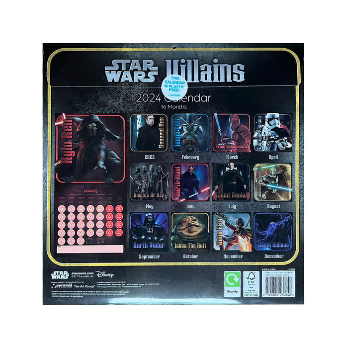 Star Wars - Villains - Seinäkalenteri 2024