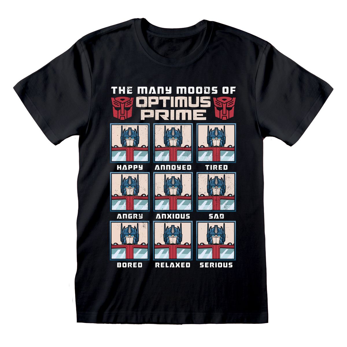 Transformers - Many Moods of Optimus Prime - T-paita