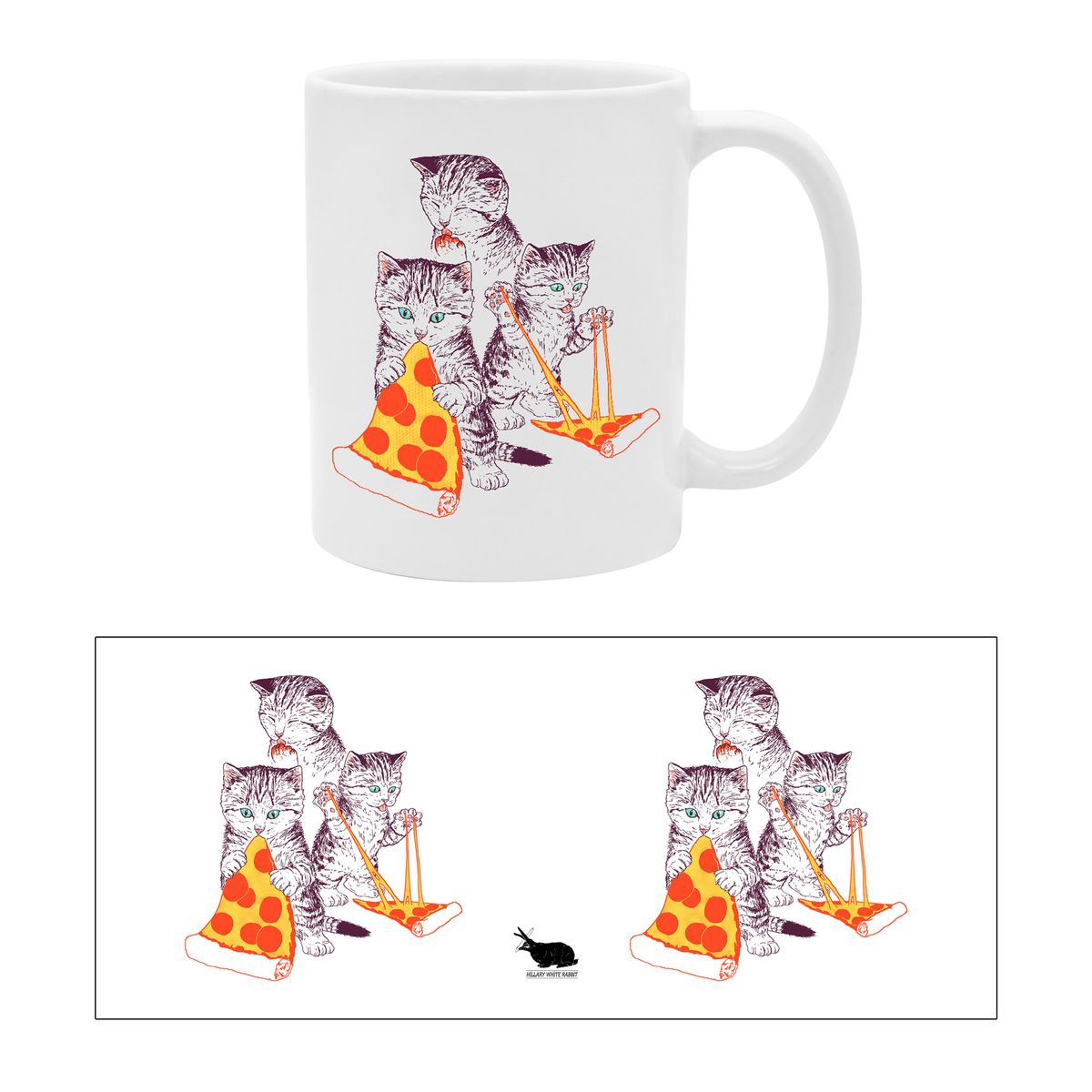 Hillary White Rabbit - Pizza Kittens - Muki