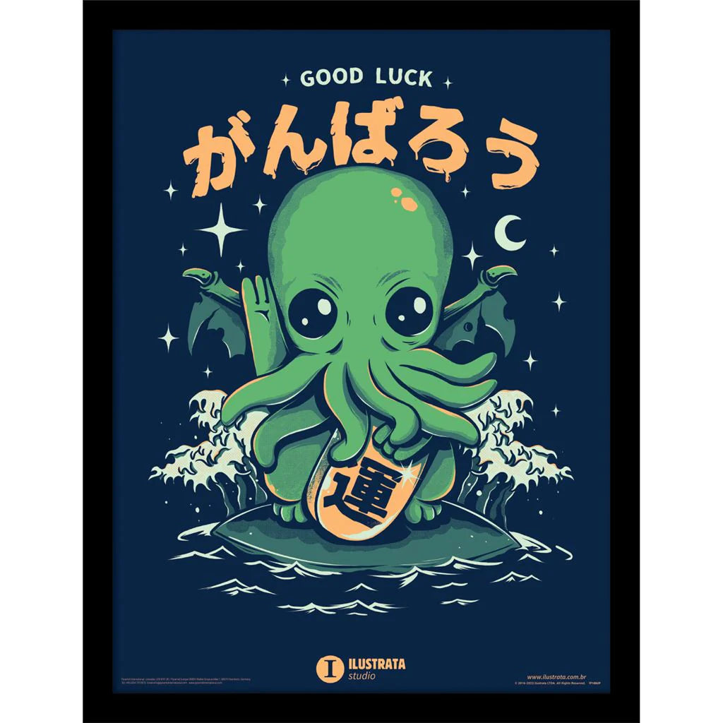 Ilustrata - Good Luck Cthulhu - Kehystetty taidejuliste