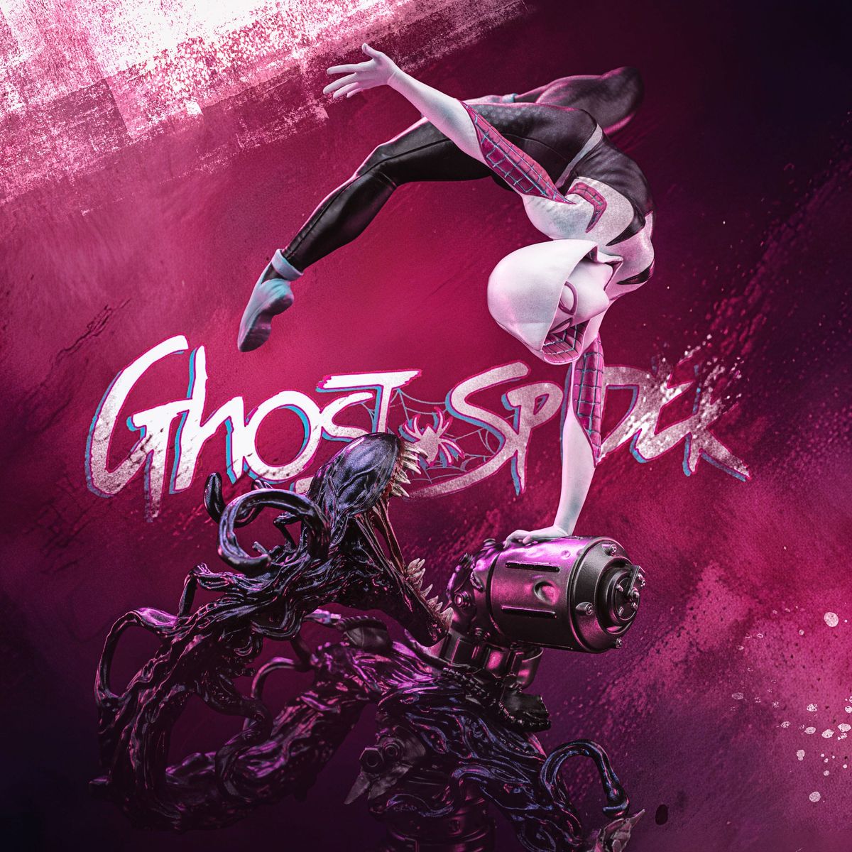 Marvel - Spider-Man vs. Villains Art Scale Statue 1/10 Ghost Spider Diorama - Figure