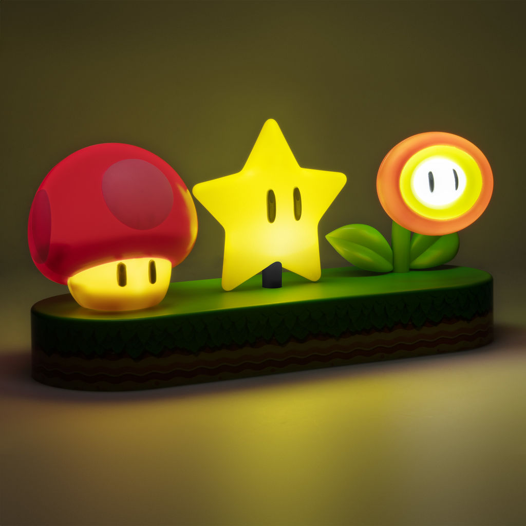 Super Mario - Mushroom Star Flower - Valaisin (lamppu)