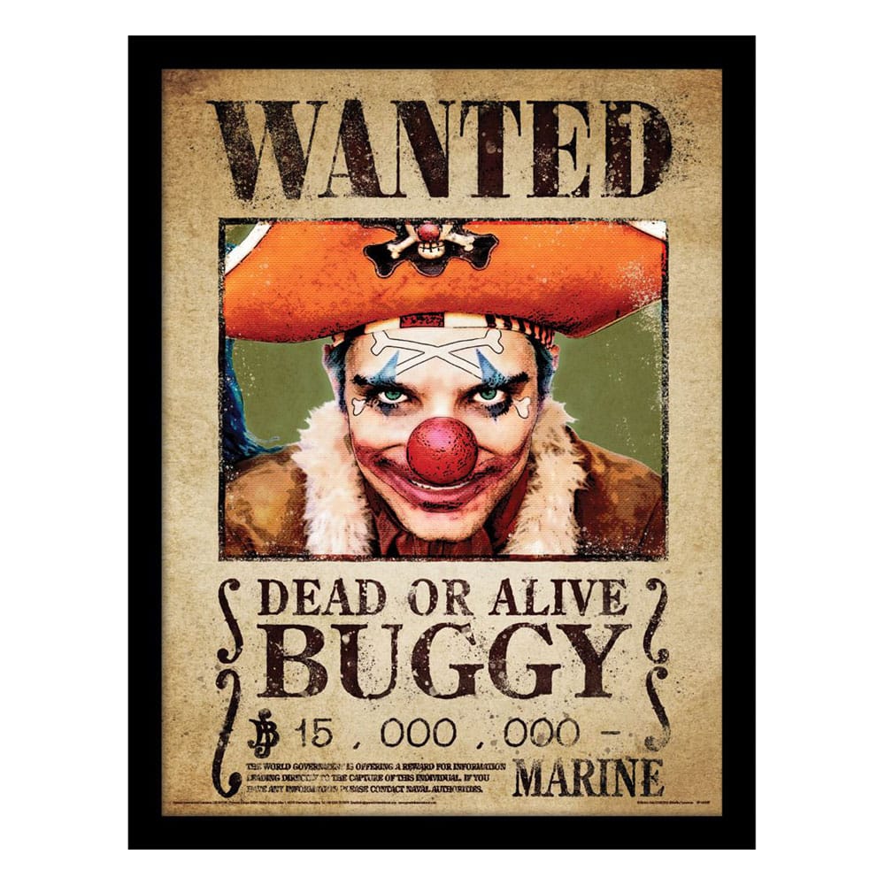 One Piece - Wanted Buggy - Kehystetty taidejuliste