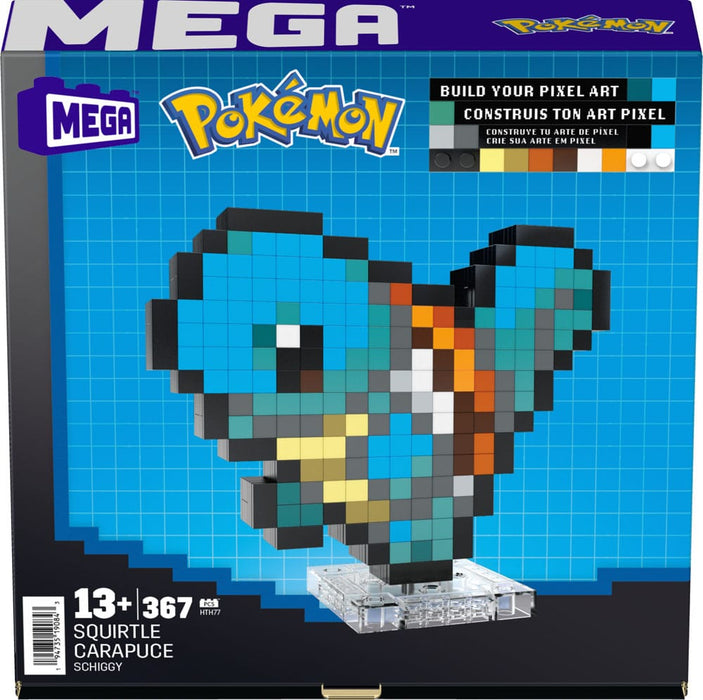 Pokémon - Squirtle Pixel Art - Mega Building Set (rakennussarja)