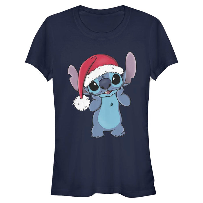 Lilo & Stitch - Stitch Wearing Santa Hat - Naisten T-paita