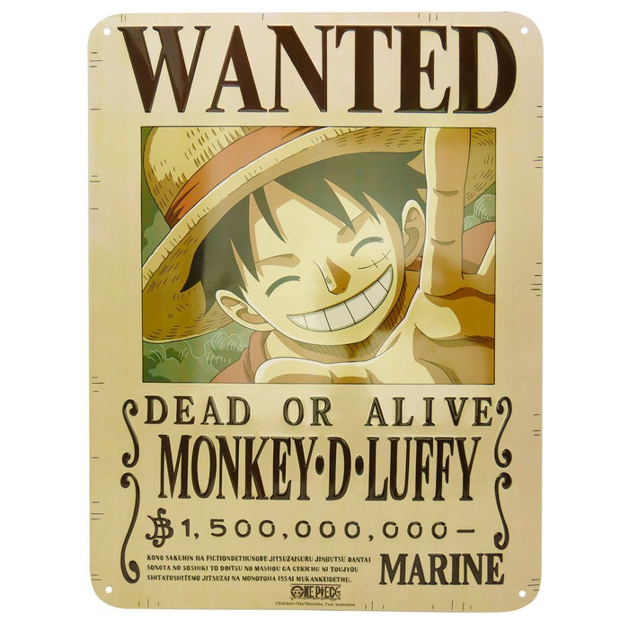 One Piece - Luffy Wanted New World - Metallikyltti