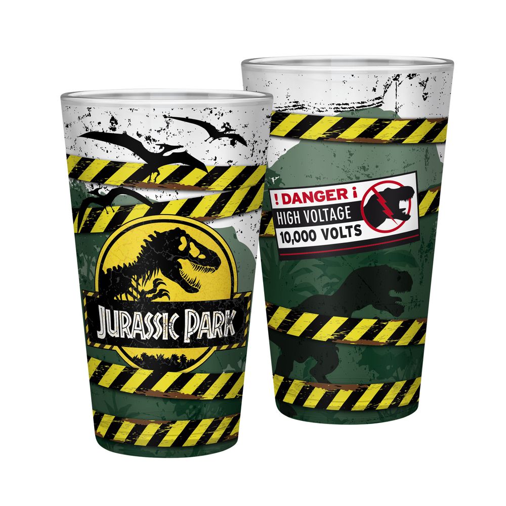 Jurassic Park - Danger High Voltage - Iso juomalasi (XXL)