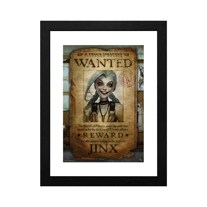League of Legends - Jinx Wanted - Kehystetty taidejuliste