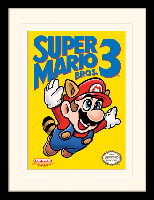 Super Mario - Bros. 3 NES Cover - Kehystetty taidejuliste