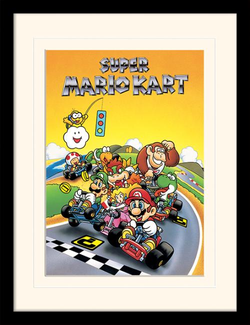 Super Mario - Kart Retro - Kehystetty taidejuliste