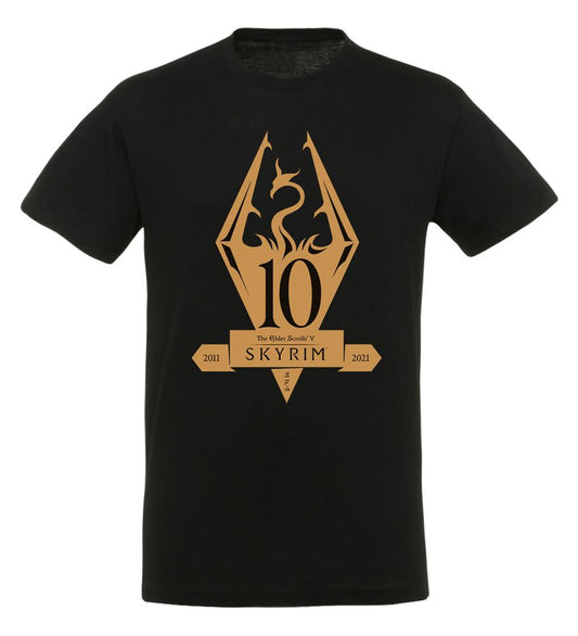 Skyrim - 10 years Metallic - T-paita