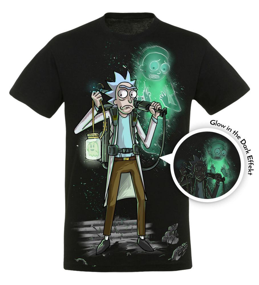 Rick and Morty - Ghost Friend - T-paita (Glows In The Dark)